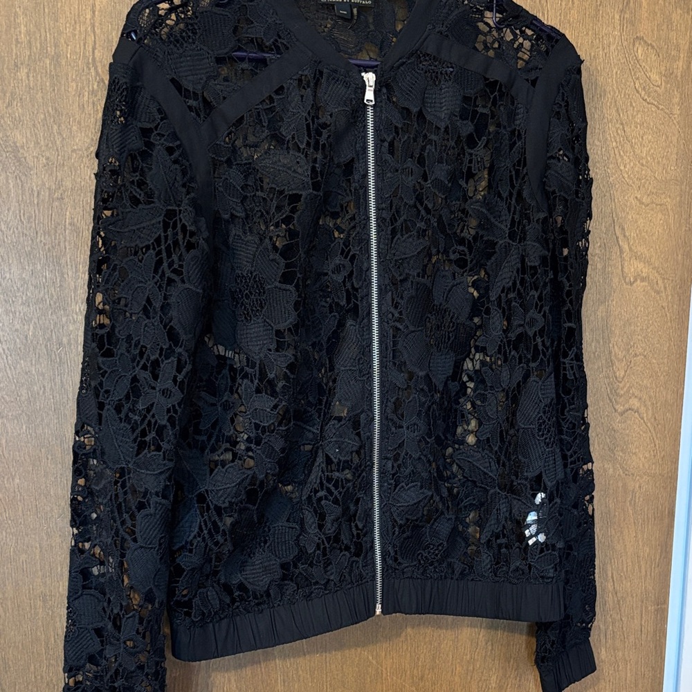 Buffalo David Bitton Black Lace Bomber Jacket